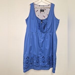 Dirndl Trachten Haus Blue Embroidered Traditional Bovarian Dress sz 56EU
